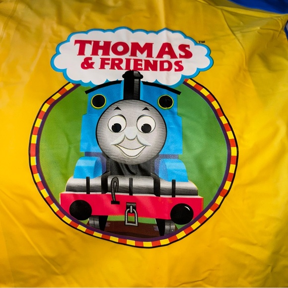 Thomas & Friends kids size 10 rain jacket hoodie 100% pvc back pack cover READ - Picture 13 of 14